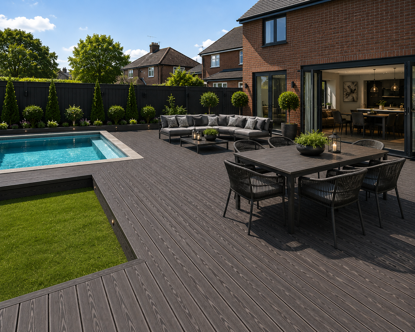 WPC Composite Decking Dark Grey 3.6M