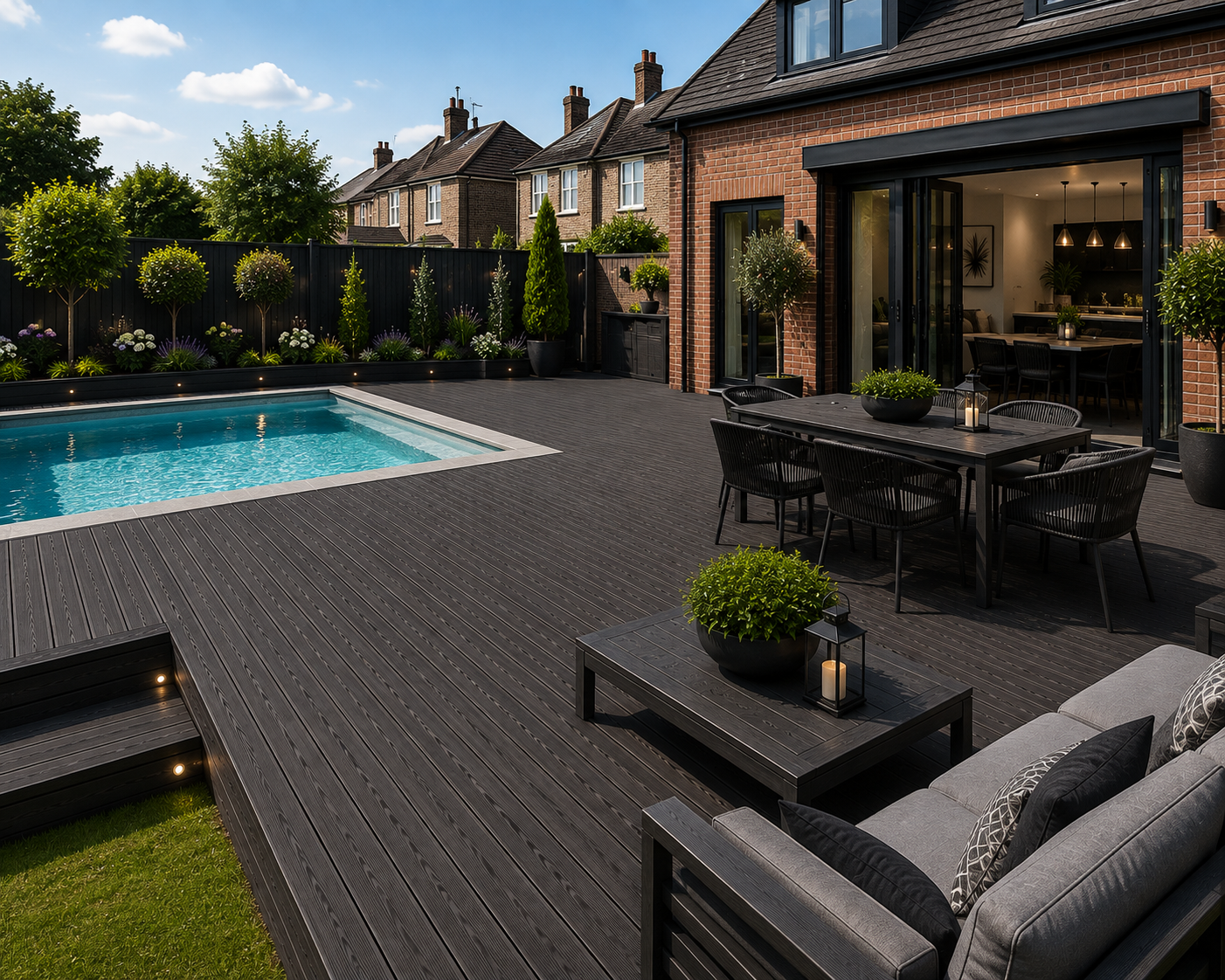 WPC Composite Decking Black 3.6M