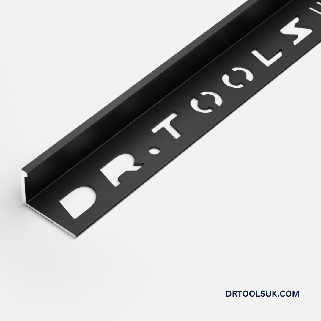 10MM MATT BLACK ALUMINIUM TILE TRIMS 2.4M