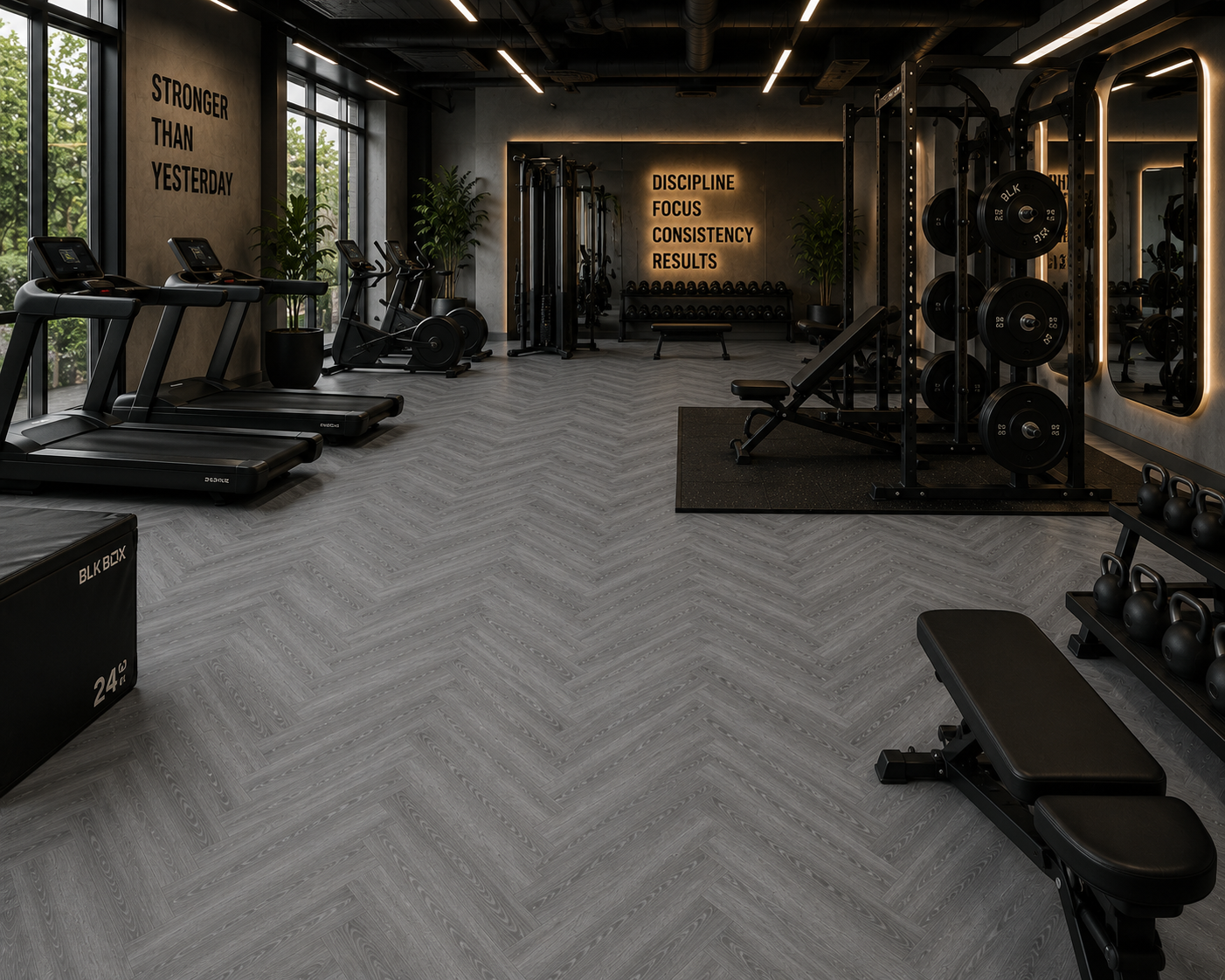 SPC CLICK FLOORING Grey Dark Harringbone 6MM