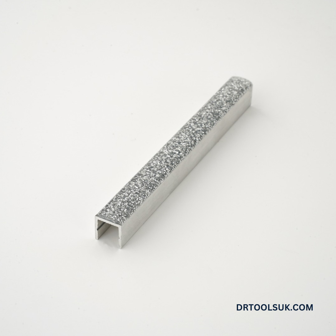 GLITTER SILVER 10MM ALUMINIUM TILE TRIMS 2.4M