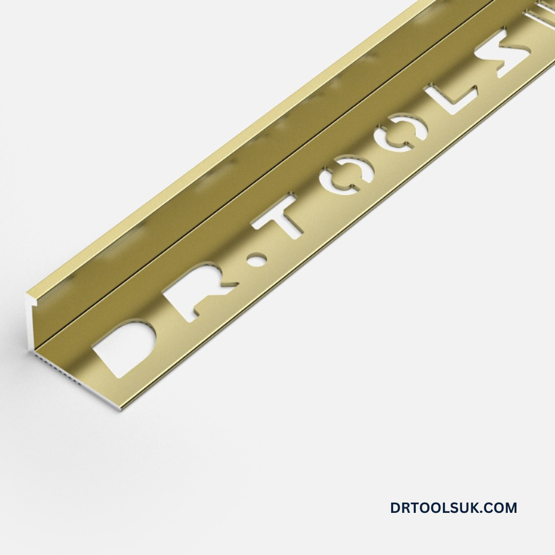 12MM SHINY GOLD ALUMINIUM TILE TRIMS 2.4M